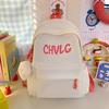 Schoolbag Schoolbag Junior High School Girls Ins Niche Letters Simple and Versatile Japanese Dopamine High School Students Large Capacity Backpack