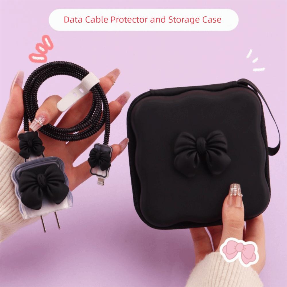 3D Bow Data Cable Pack Protection Sleeve Charger Cord Protector Cord Winder Kit  Charger Cable