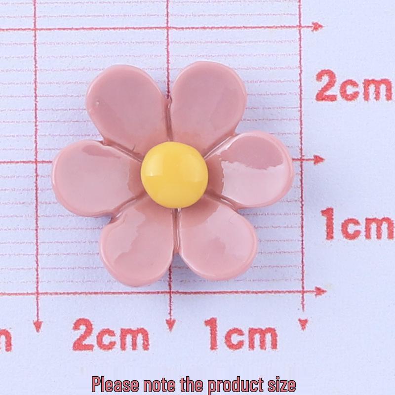 Glossy Six-Petal Flower Resin Accessory: DIY Cream Glue Phone Case Ornament, Hair Clip, and Drop Oil Headdress Material.