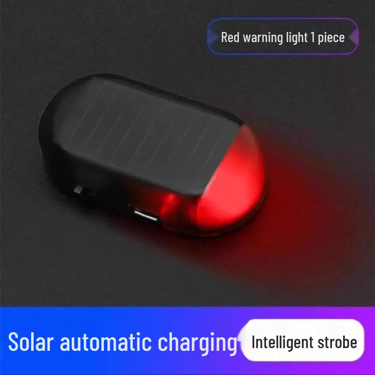 LED Car Interior Anti-Theft Simulation Warning Light Solar Dual Charging