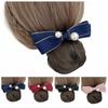 Korean Style Bowknot Spring Clip Pearl Hair Net Cover Elegant Bun Snood  Bank
