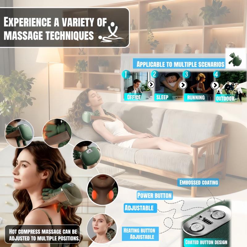 Nackenmassagegerät 2025 Elektrisches Schulter- & Nackenmassagegerät Tiefengewebs-Körpermassagegerät Fast wie eine echte Person