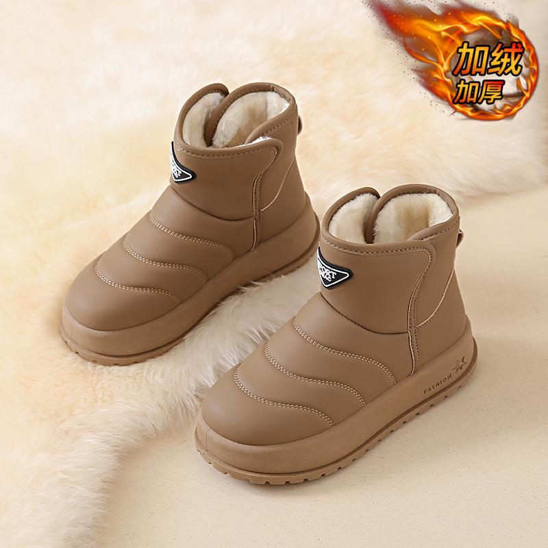 Fashion CRLAYDK Women's Winter Snow Boots Faux Fur Lined Warm Ankle Outdoor Shoes Platform Slip On Waterproof Short Walking Booties