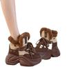 Fashion Winter Women's Boots Warm Increase Height Prevent Slipping Outdoor Snow Boots Comfortable Plush New High Top Lace Up Sneakers