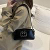 Vintage Schloss Design PU Umhängetaschen für Damen Einfache einfarbige Damen Achseltasche Lässige Femlae Phe Handtaschen Geldbörse