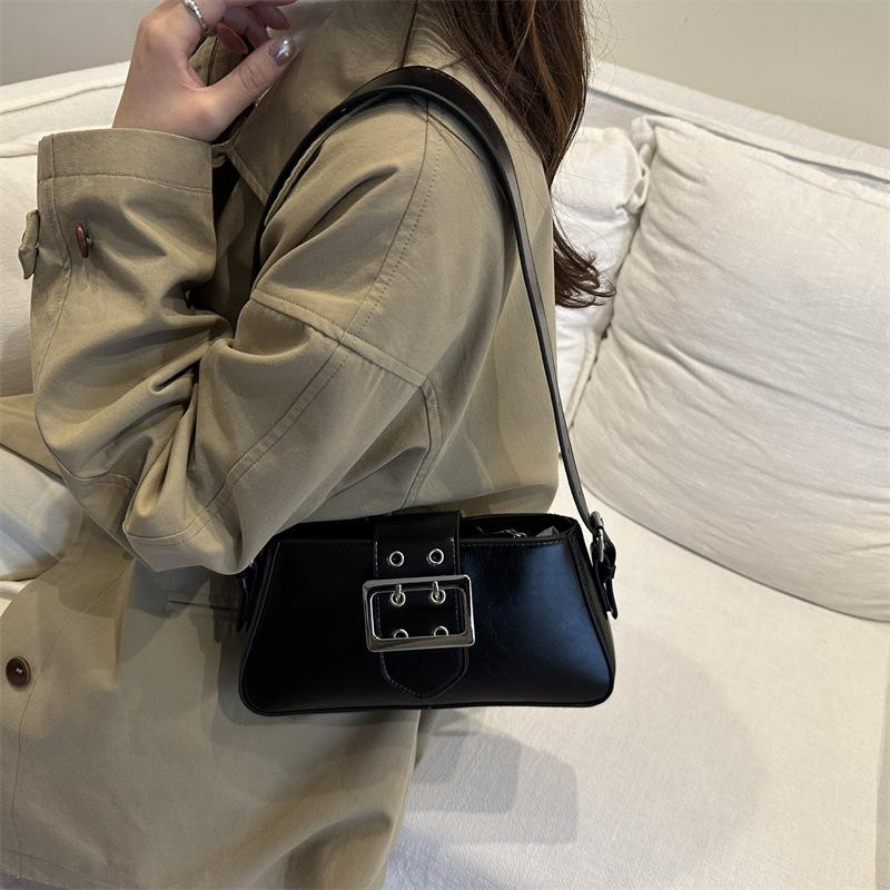 Vintage Schloss Design PU Umhängetaschen für Damen Einfache einfarbige Damen Achseltasche Lässige Femlae Phe Handtaschen Geldbörse