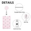Pink Bow Card Holder Id Badge Holder Business Work Card Cover Case With Retractable Badge Reel Credit Id Card Badge Bag