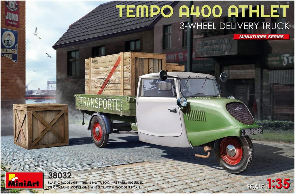MiniArt Tempo A400 Athlet Delivery Truck Plastic Model Kit MA38032 1/35 3-Wheel