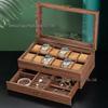 Retro Wood Grain Watch & Eyeglass Storage Box: Available in 3, 6, and 12 Slots