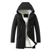 Men S Plus Size Thick Fleece Lined Mid Length Hooded Windbreaker Parka