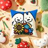 Korea M-Matsui Cute Dog Cushion Cover Plush Fabric Soft Double-Sided Printed Sofa Warm Winter Home Gift Pillow Cover