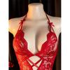 Front Clasp Open Bra Porn Lingerie Corset Deep V Sexy Crotchless Claret Underwear Women Lace Hollow Bras Hot Baby Doll Dress