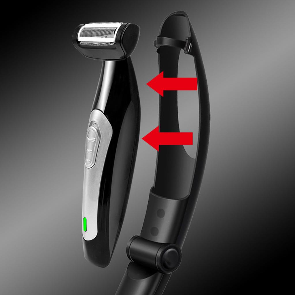 Electric Back Shaver with Ergonomic Handle IPX7 Waterproof Men Body Hair Trimmer USB Rechargeable Handheld Hair Remover Tool