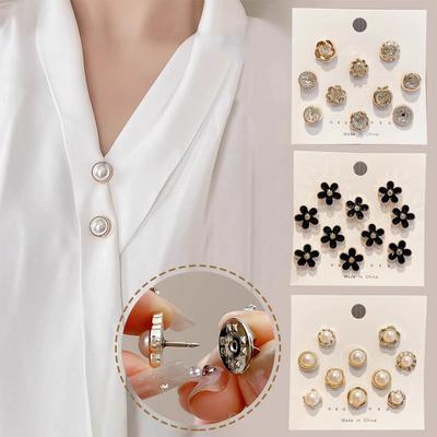 10pcs Collar Needle Buckle Fixed Pin Trendy Jewelry Gift For Women Brooch Fashion No Punching Magnetic Buckles For Shirts