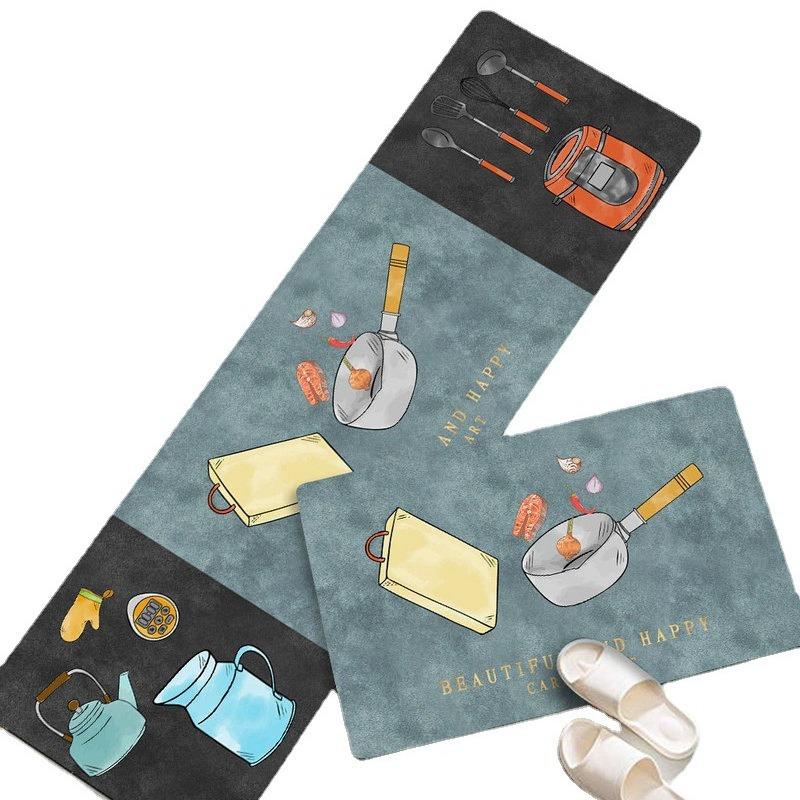 Non-slip Soft Diatom Mud Mat Bathroom Entry Toilet Long Kitchen Door Entry Mat Absorbent Quick Drying