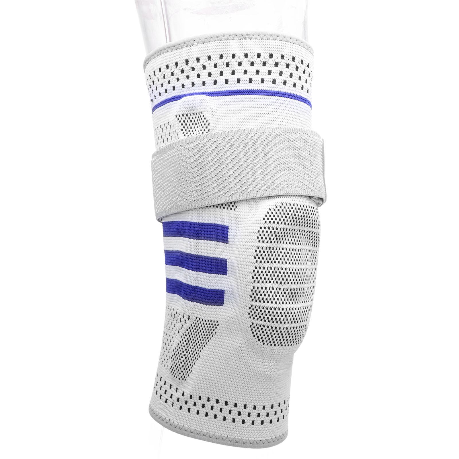 Compression Knee Sleeve Brace Shock Absorption Non Slip Breathable Knee Protector Guard with Silicone Padding for Sports