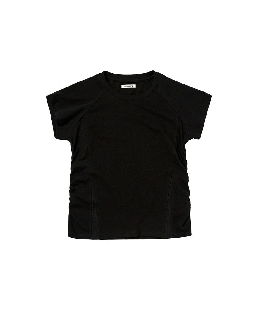 Alumalu Shirred Crop Top_Black