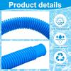 2 Pcs Pool Pump Hoses For Above Ground Pools 1.25" X 59" Pool Hose Replacement Blue Pool Filter Pump Hoses With 4 Metal Clamps And 2 Pipe Holders