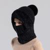 Windproof Winter Hat Fluff Knitted Beanies Hat Simple Hooded Cap  Cycling