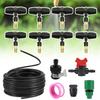 10m Automatic Irrigation System Kit 8/11mm Waer Hose Watering Valve Adjustable Copper Misting Nozzle For Spraying Dust Reduction