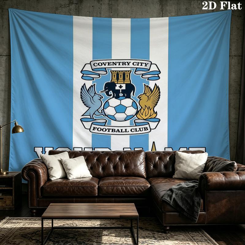 Custom Name Coventry City F.C Printed Tapestry – Wall Hanging for Bedrooms, Dorms, and Home Decor