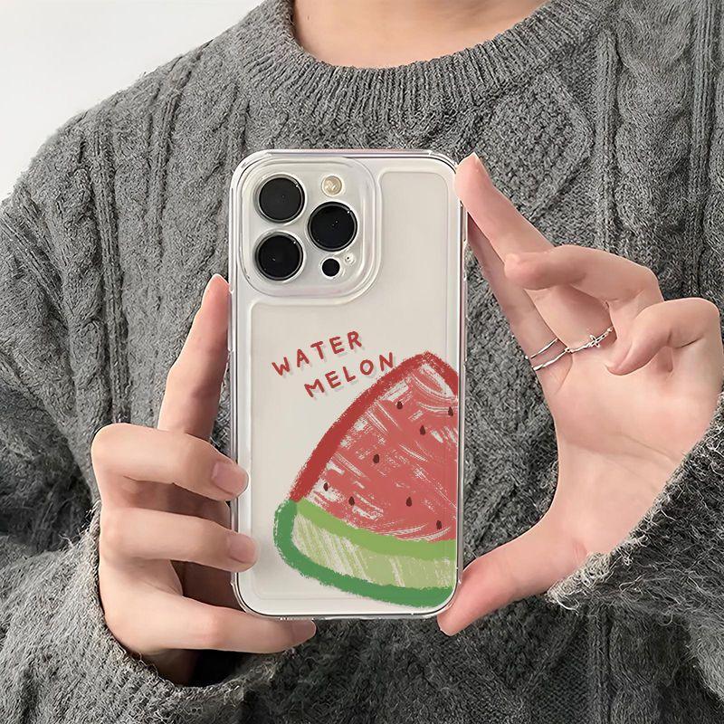Summer Watermelon Coconut Clear Phone Case For iPhone 16 15 11 12 14 13 Pro Max Mini X XS XSMax XR 7 8 Plus SE4 16e Cute Covers