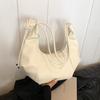 Underarm Bag PU Leather Solid Color Crescent Bag for Women Adjustable Strap Handbag Zipper Hobo Bag for Work Travel AVE