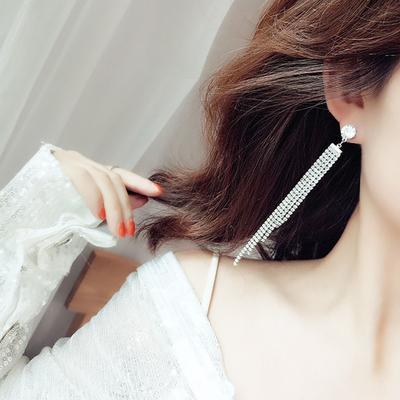 1 Pair Dangle Earrings Boho Style Long Tassel Exaggerated Temperament Geometric Decorative Gift Women