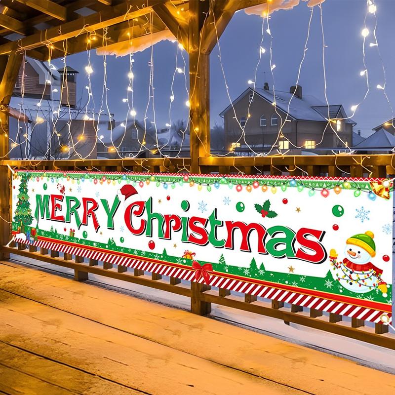 Merry Christmas Banner for Yard And Entrance Decor Christmas Outdoor Banner Flag for Home Decor 2026 Gifts Happy New Year 2026
