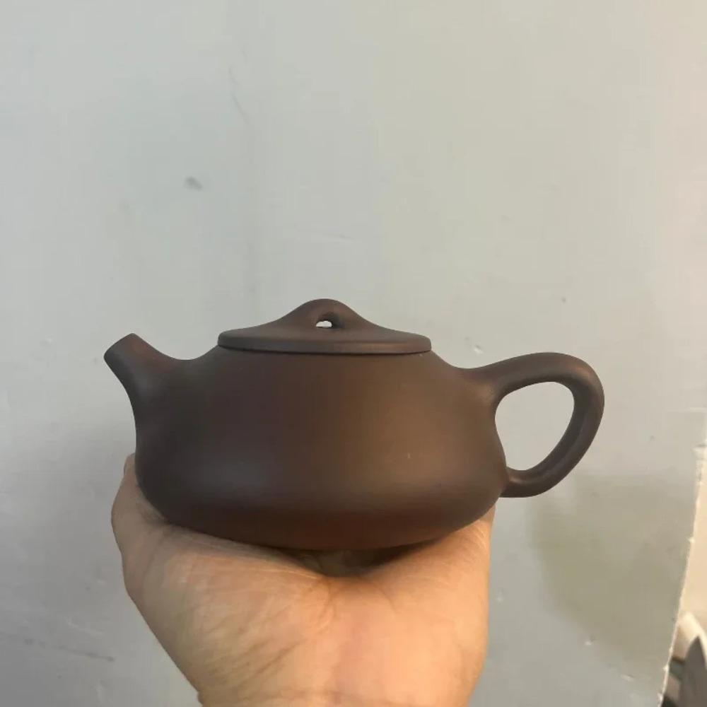 

Аутентичные принадлежности для китайской чайной церемонии, каменный совок из Цзыша, чайник из исинской фиолетовой глины, ручная работа, индивидуальные подарки, 230 мл