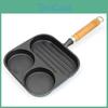 Nonstick Grill Pan 3 Square Section Versatile Breakfast Skillet Divided Egg Frying Pan For Stove