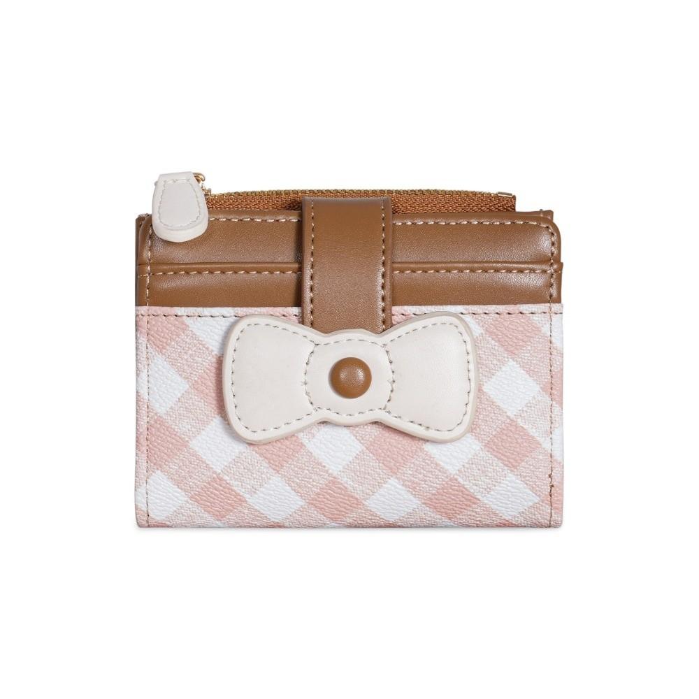 Portable Checkered Bow Wallet Multiple Card Slots Dopamine Card Bags Coin Purse Gifts