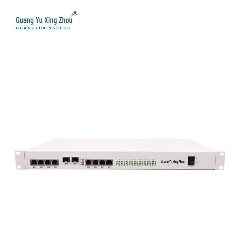 GY-8P-8GE 8-Port Telephone & 8-Port Gigabit Fiber Optic Multiplexer