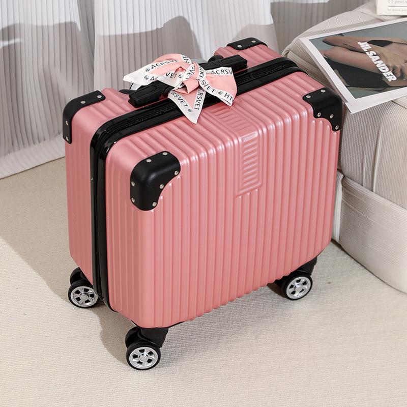 18-Inch Silent Spinner Carry-On Suitcase with Telescopic Handle and Password Lock