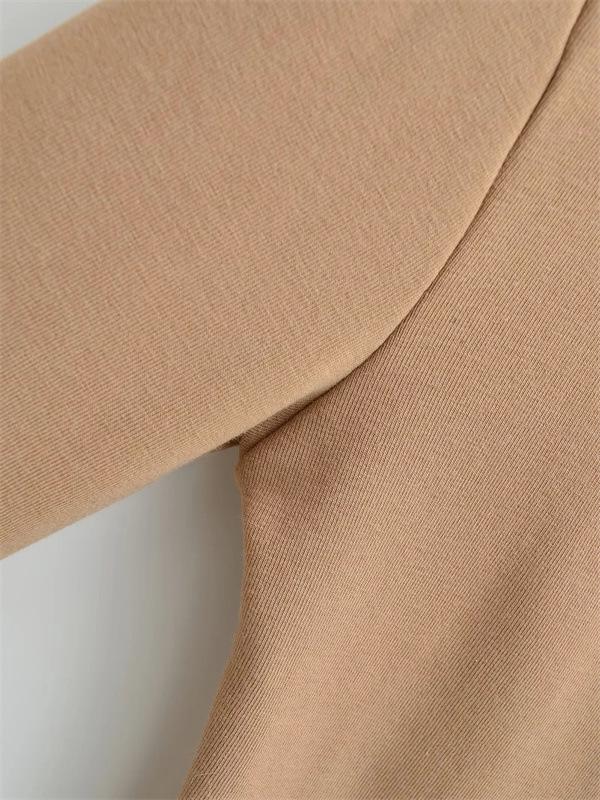 Design Sense Oblique Neckline Hollow Long-Sleeve Slim-Fit Velvet Top for Women - Autumn/Winter Sexy Base Layer