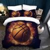 3D Basketball Duvet Cover King For Teen Boys Kids Fire Water Sports Bedding Set Ball Game Quilt Cover With Pillowcase