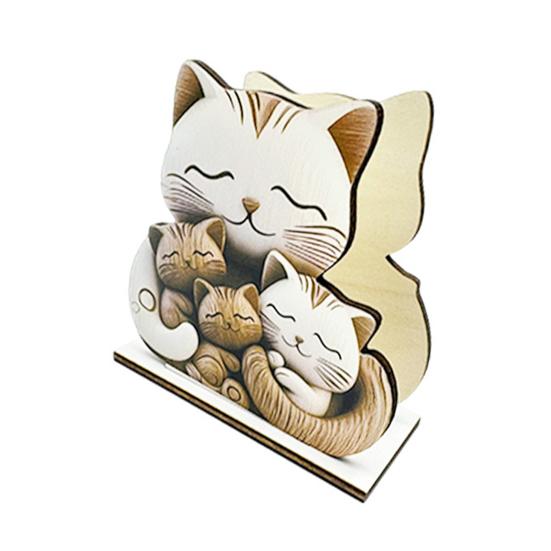 Wooden Cartoon Napkin Holder, Open Design Cute Animal Shapes, Non-Slip Base Durable Countertop Organizer for Kitchen Dining Table