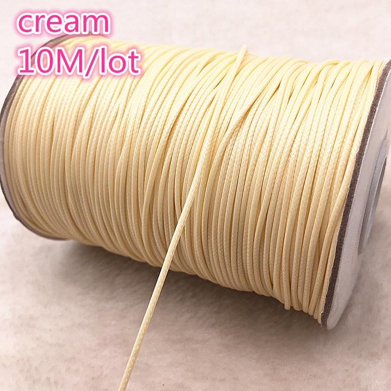 10 meters 1mm Waxed Cotton Cord Waxed Thread Cord String Strap Necklace Rope Bead DIY Jewelry Making For shamballa Bracelet
