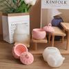 Christmas Round Ball Jar Silicone Mold With Lids Diy Handmade Concrete Relief Snows Berry Scented Candle Vessel Molds Xmas Decor