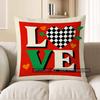 2D Checkered Heart & Love Throw Pillow Cover Pattern Cushion Cover Suitable For Sofa Bedroom Car Pillow Cover