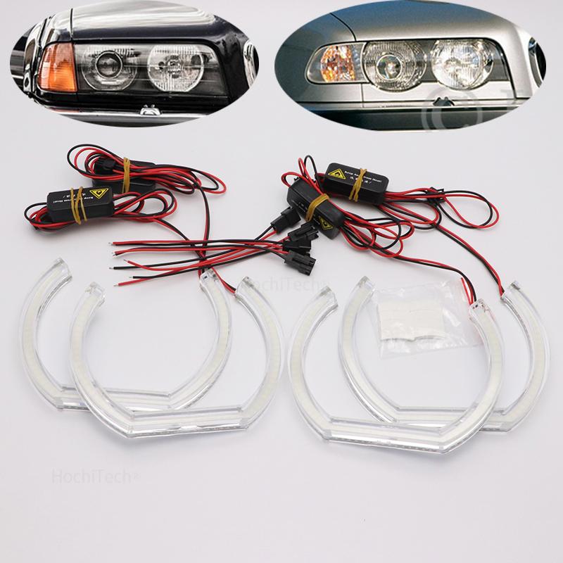Anneaux de feux de jour à LED ultra lumineux de style DTM M4, accessoires de rétrofit pour phares XENON BMW Série 7 E38 1995-2001