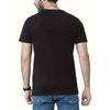Summer Men'S Fashion Short-Sleeve T-Shirt with Letter Pattern Print,Round Neck