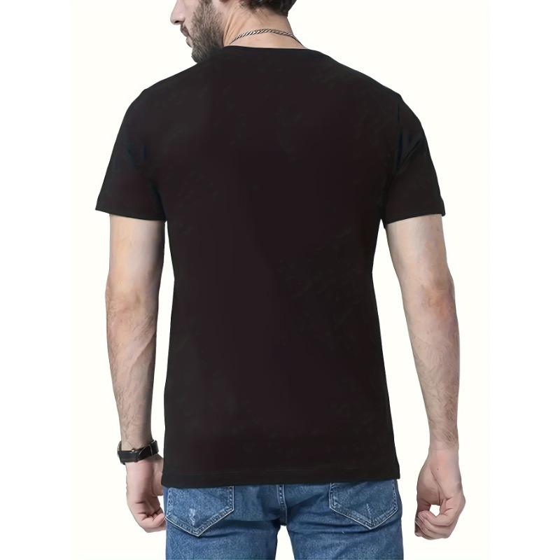 Summer Men'S Fashion Short-Sleeve T-Shirt with Letter Pattern Print,Round Neck