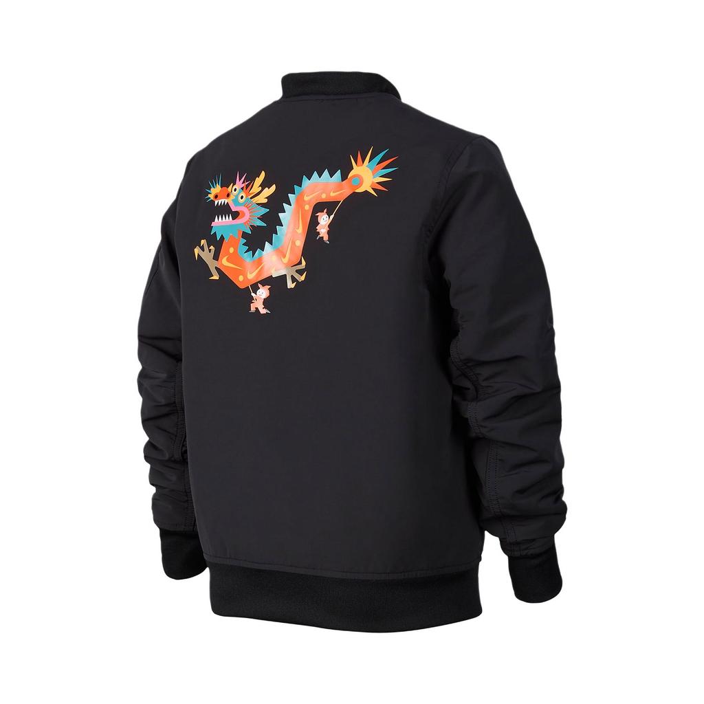 Nike Jacket Embroidered Pattern Casual Long Sleeve Kids Jackets Black FZ6416010