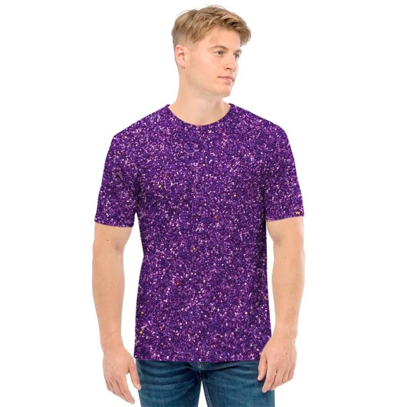 Mens Short Sleeve Casual Tshirt 3d Print Glitter Graphic S