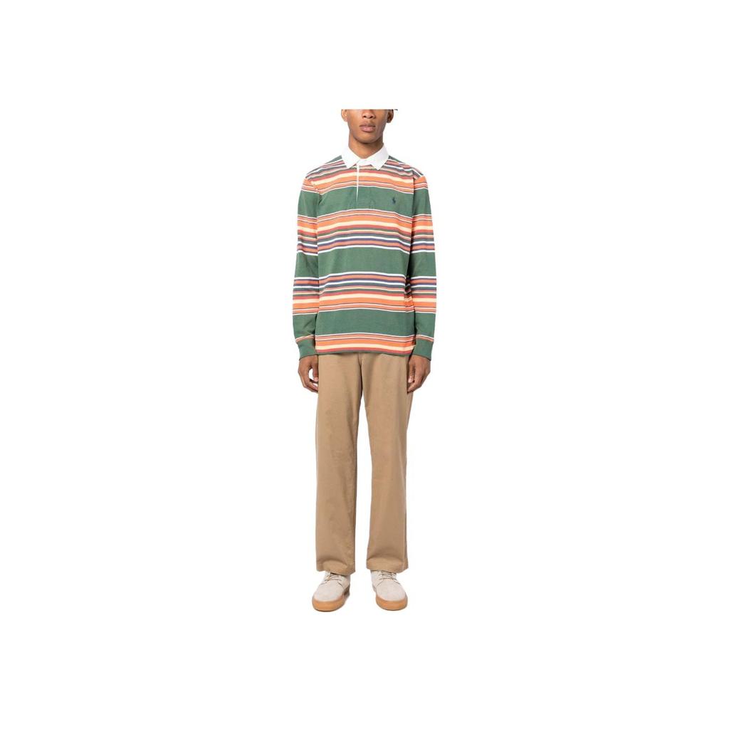 Polo Ralph Lauren SS23 Farbblock Gestreift Bedrucktes Langarm-Poloshirt Herren Oberteile Mehrfarbig 710909684-001