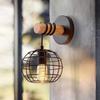 American Iron Art Wood Wall Lamp, E27 Single Head - Bedroom, Hallway, Corridor