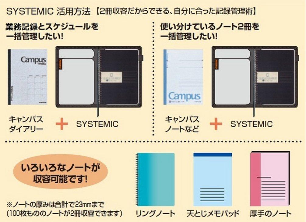 KOKUYO Notebook Cover, Black, B5, B-Ruled, 40 Sheets, No-683B-D, Compatible with Spiral Notebooks