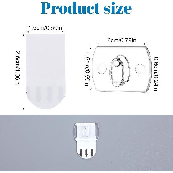 Ouligay 42PCS Mini Light Clips Clear Adhesive Light Hooks for Indoor String Lights Damage Free Acrylic Cable Clips for Wires on Wall Patio Porch