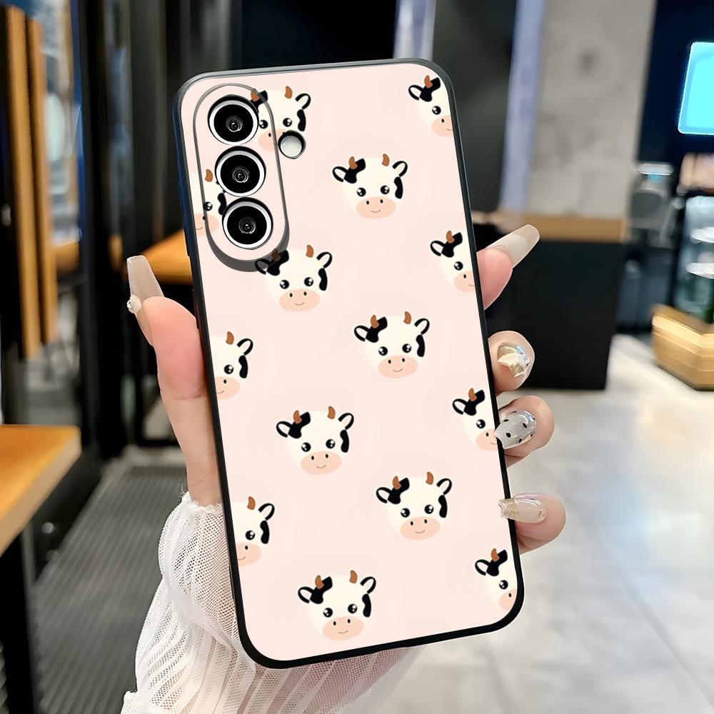 Cartoon Cow Phone Case For Samsung A25 A13 A33 5G A54 A36 A35 A56 A52 A14 Shockproof Soft Cover